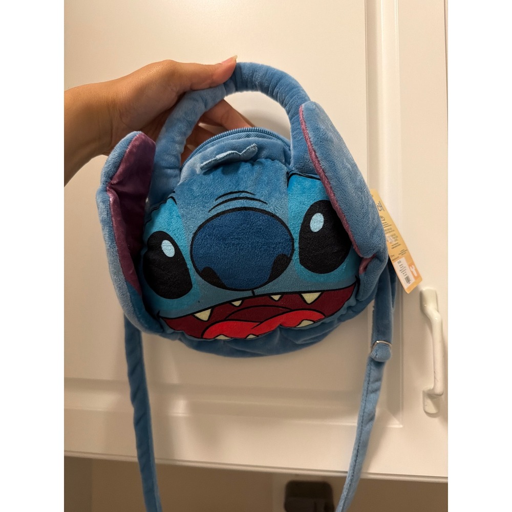 Disney Lilo & Stitch Plush Crossbody Bag Blue Character Purse NWT